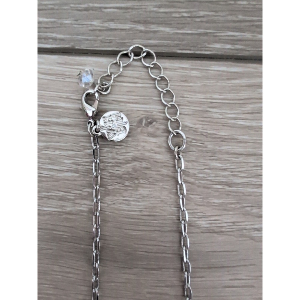 White House Black Market Chevron Necklace Lot Of 2 Silver Black Crystal - Picture 6 of 6